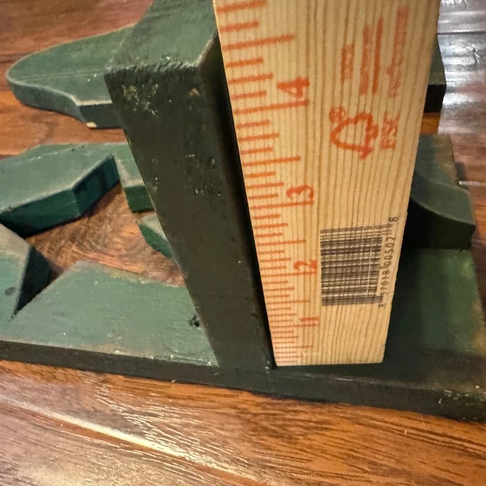 Rustic Primitive Country Star Wall Sconce Shelves Set 2 Green Distressed Wood